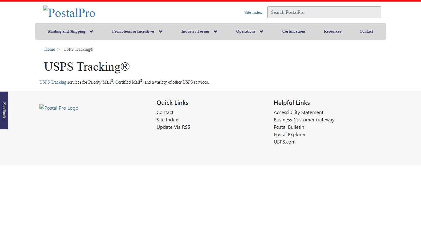 USPS Tracking PostalPro